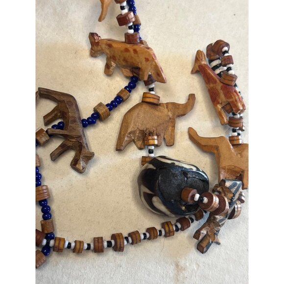 Lot Of Handmade Wooden & Beaded Animal-Themed Necklaces With Unique Pendant Acce - Picture 2 of 16